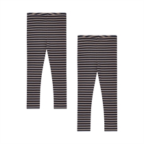 BIRKHOLM 2-Pak Stribede Rib Leggings Kashmir Brun & Navy Blå